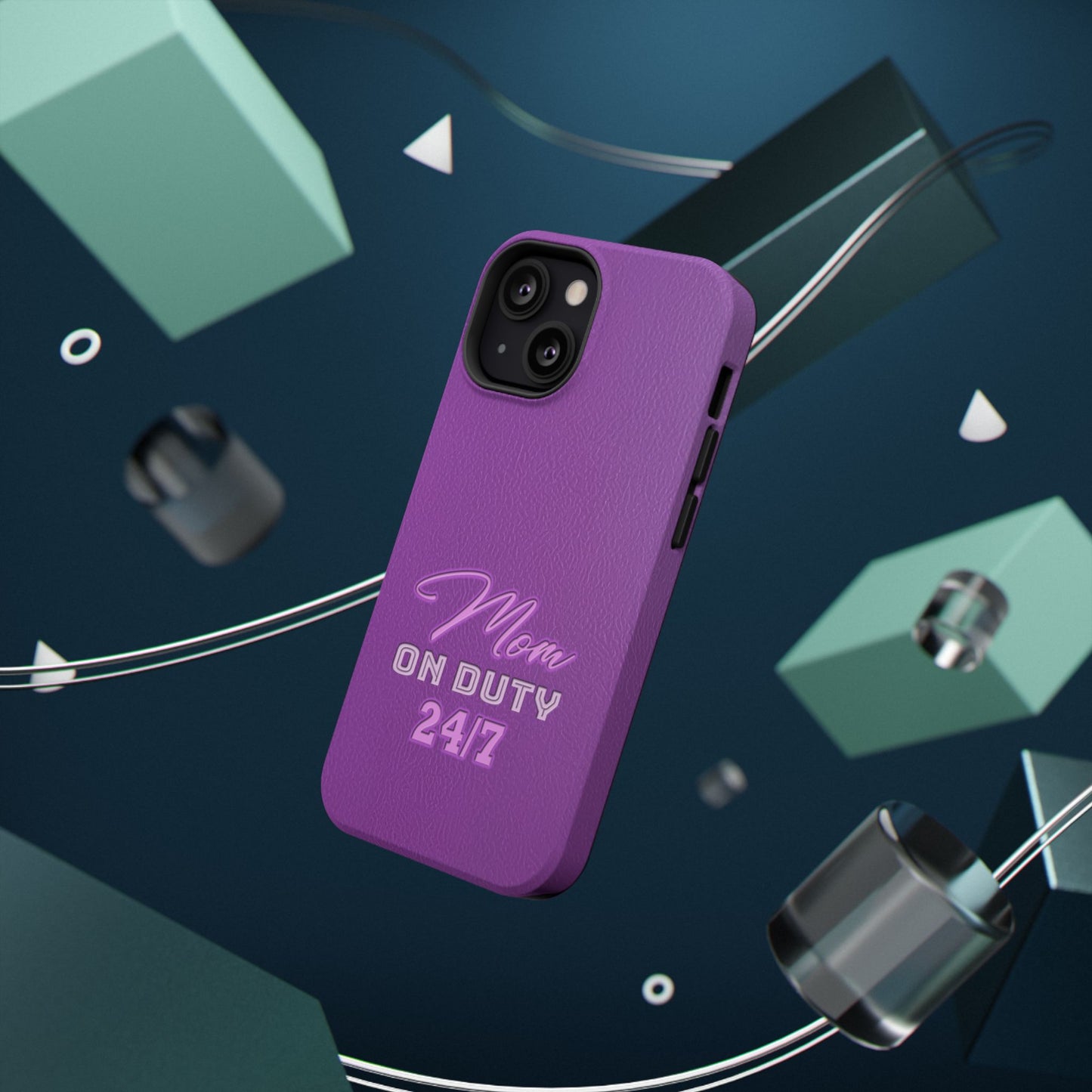 Mom On Duty Impact-Resistant Case, Purple Case for Mothers