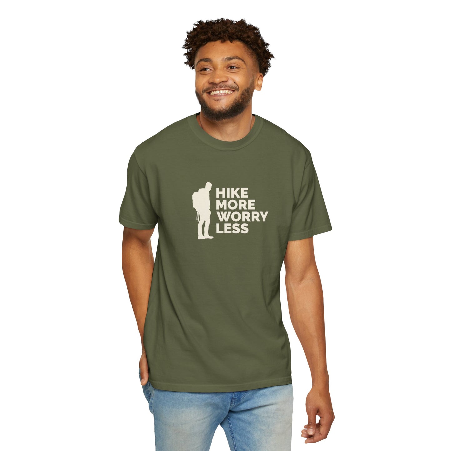 Hike More Worry Less Unisex Garment-Dyed T-shirt