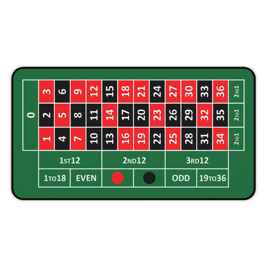 European Roulette Desk Mat — Casino-Themed Gaming/Office Mat