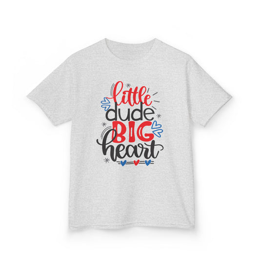 Kids' 'Little Dude, Big Heart' Tee - Cute Cotton T-Shirt for Boys