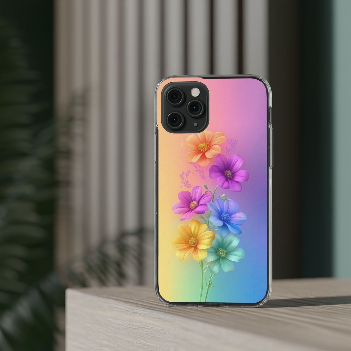 Floral Clear Phone Case – Colorful Flower Design