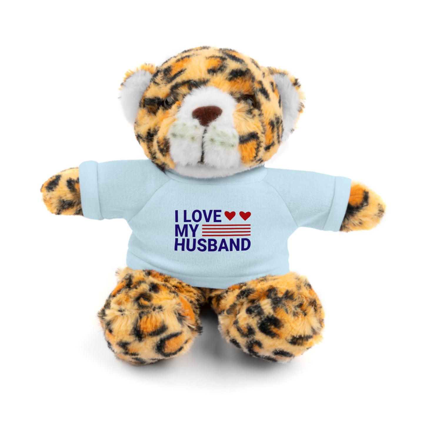 Stuffed Animal with "I love my husband" Tee, Gift for husband