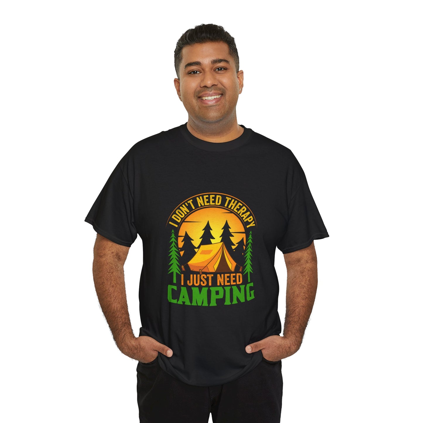 Camping Therapy Unisex Heavy Cotton Tee - Perfect for Outdoor Enthusiasts