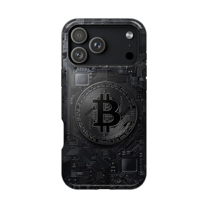 Black Bitcoin Magnetic iPhone Cases - Ideal for Tech Enthusiasts