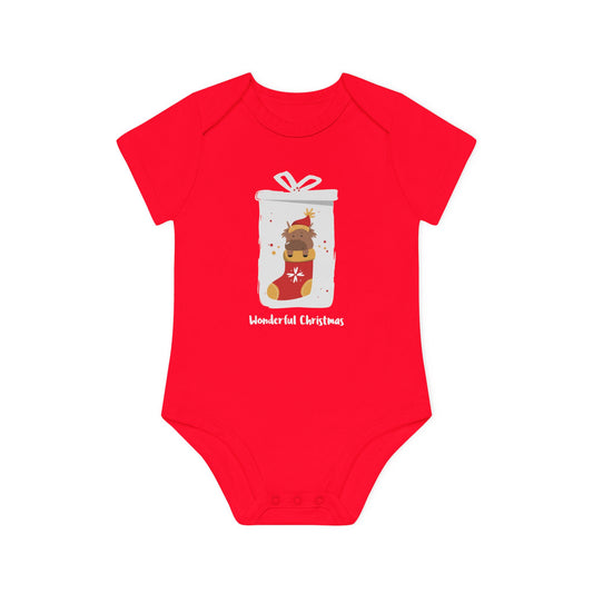 Wonderful Christmas Baby Organic Short Sleeve Bodysuit