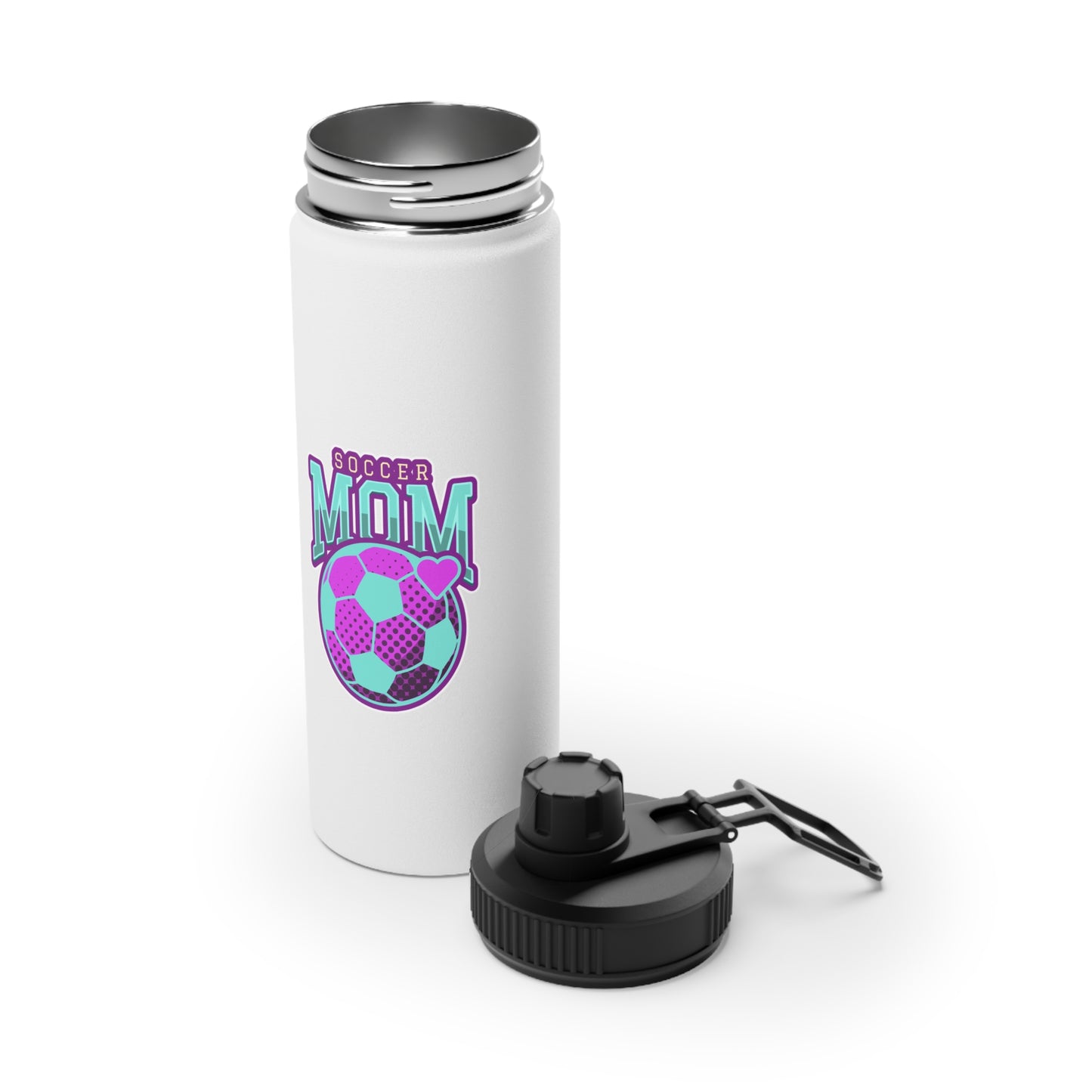 Soccer Mom Stainless Steel Water Bottle, Sports Lid