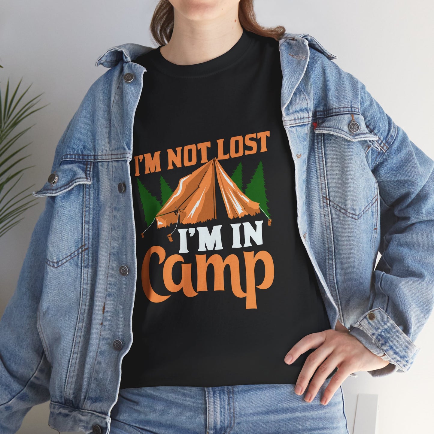 I'm Not Lost, I'm in Camp Unisex Heavy Cotton Tee - Perfect for Camping Lovers