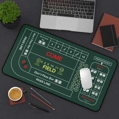 Casino Craps Desk Mat — 2-in-1 Gaming Surface / Green