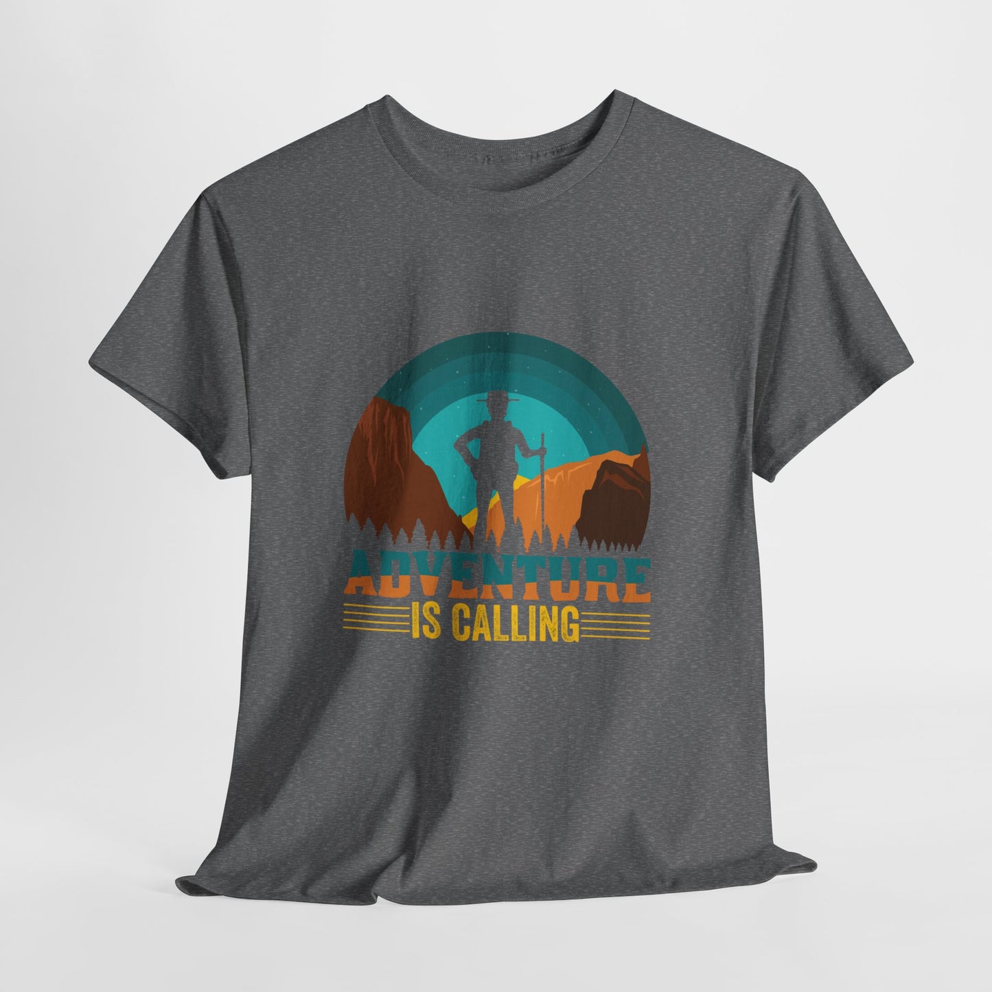 Adventure Is Calling Unisex Heavy Cotton Tee - Perfect for Outdoorsy Souls