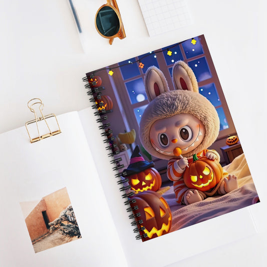 The Monsters Halloween Spiral Notebook 6"x8” – Cute Pumpkin Design