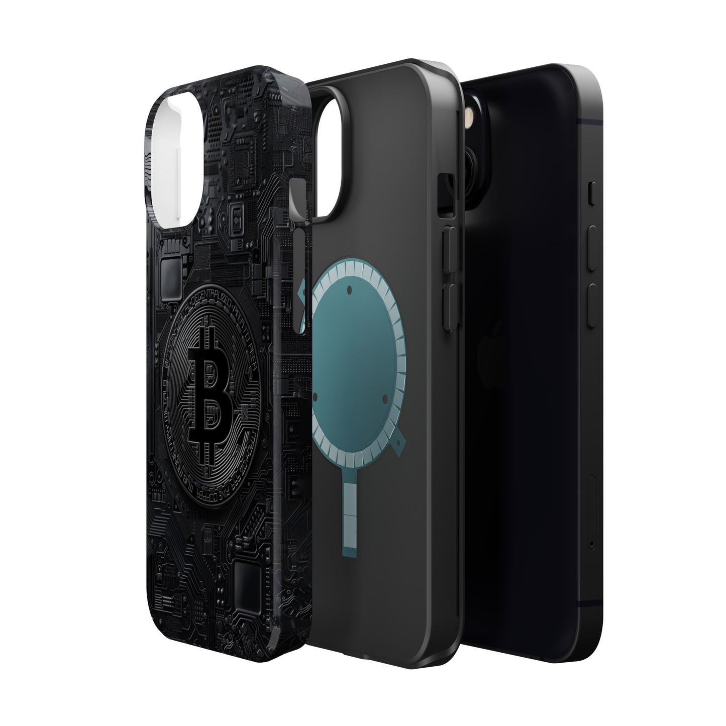Black Bitcoin Magnetic iPhone Cases - Ideal for Tech Enthusiasts