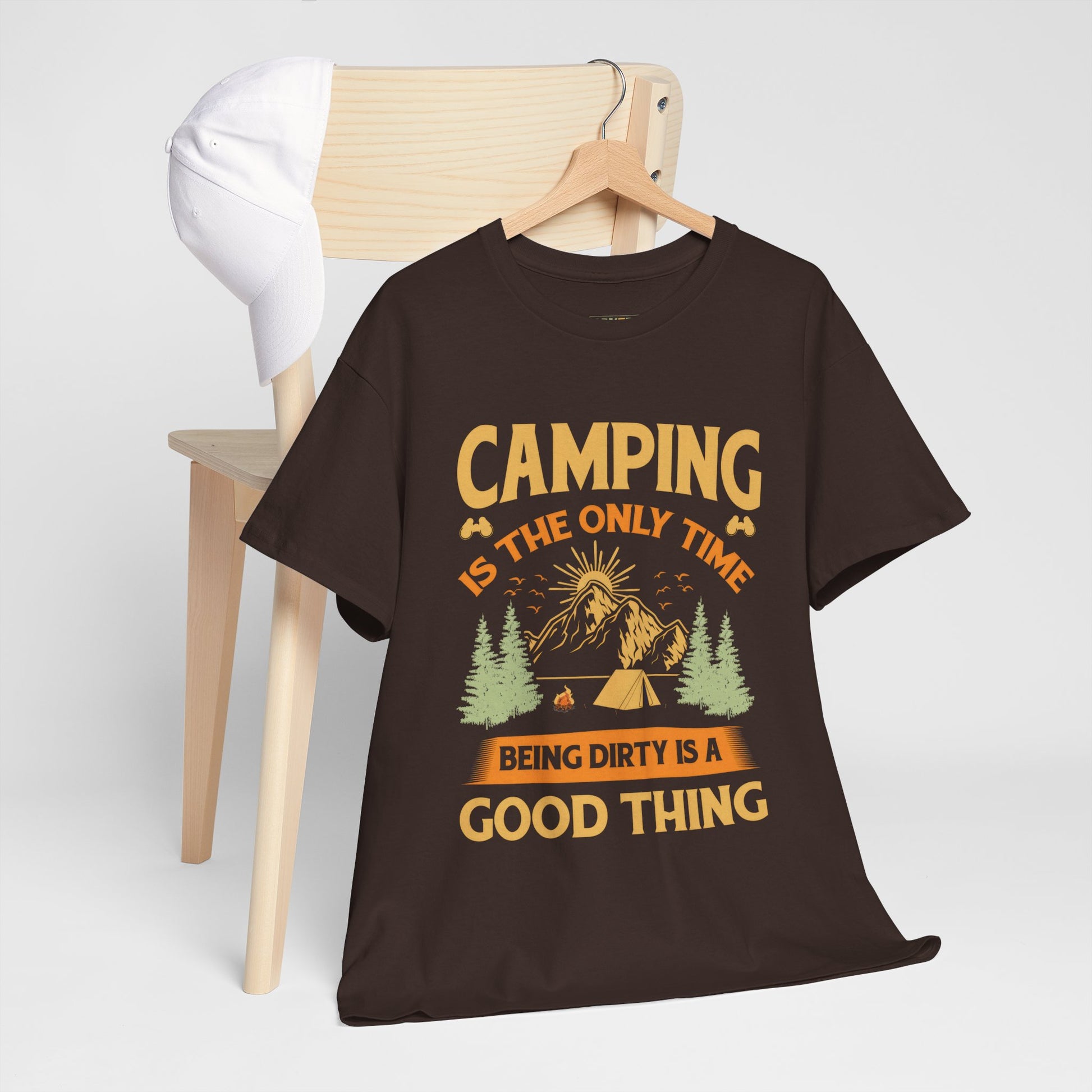 Camping Vibes Unisex Heavy Cotton Tee - "Being Dirty is a Good Thing"