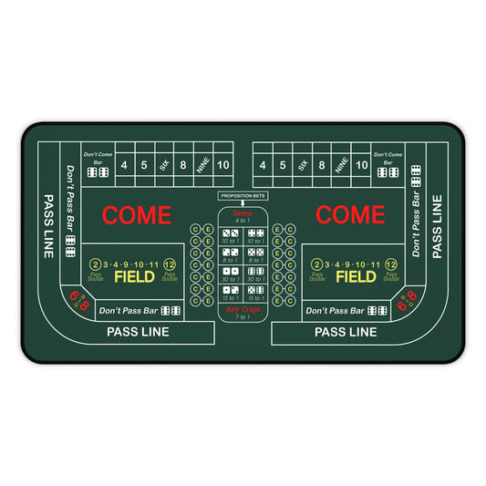 Casino Craps 2 Desk Mat — 2-in-1 Gaming Surface / Green