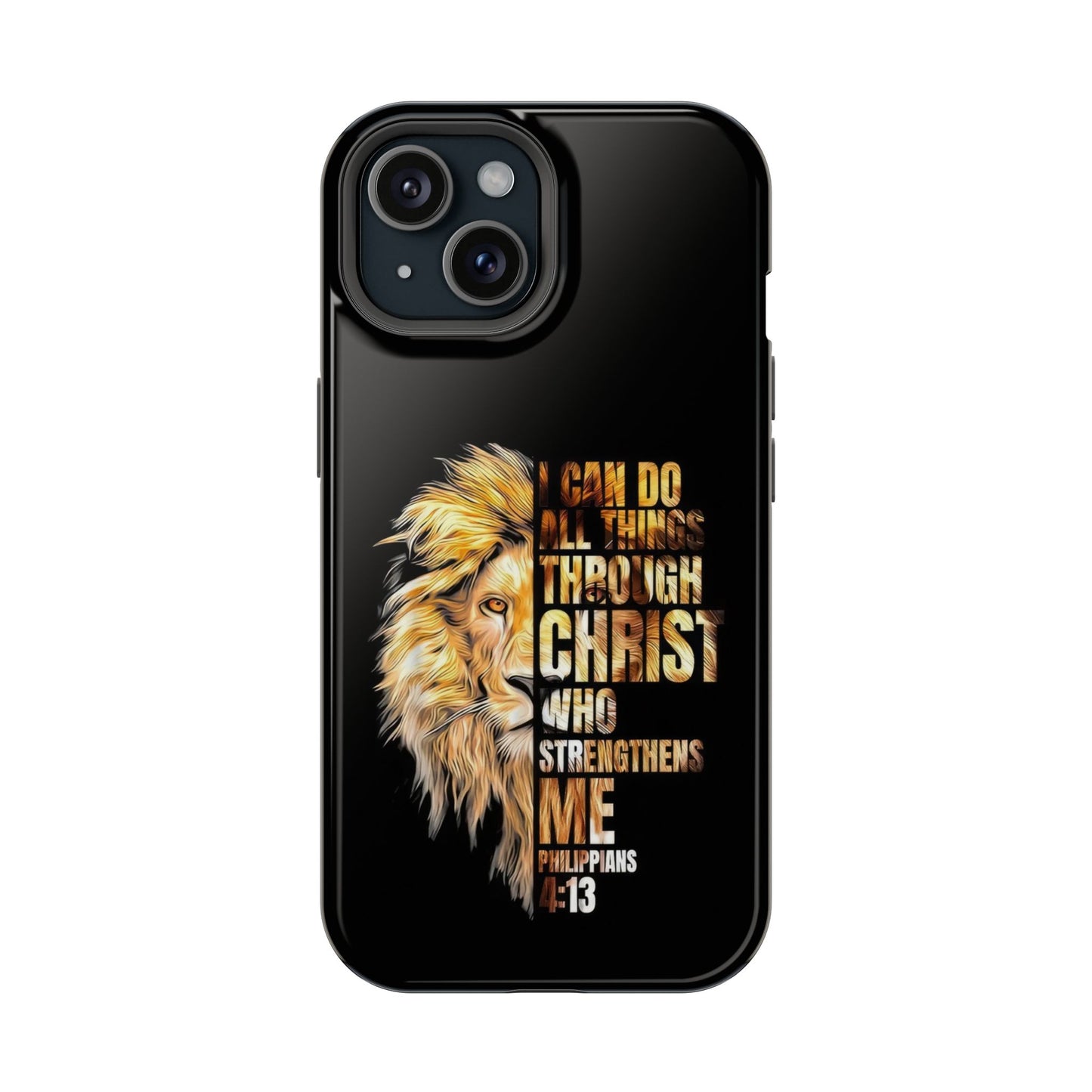 Inspirational Lion Magnetic iPhone Case, Strength & Faith, Christian Accessories