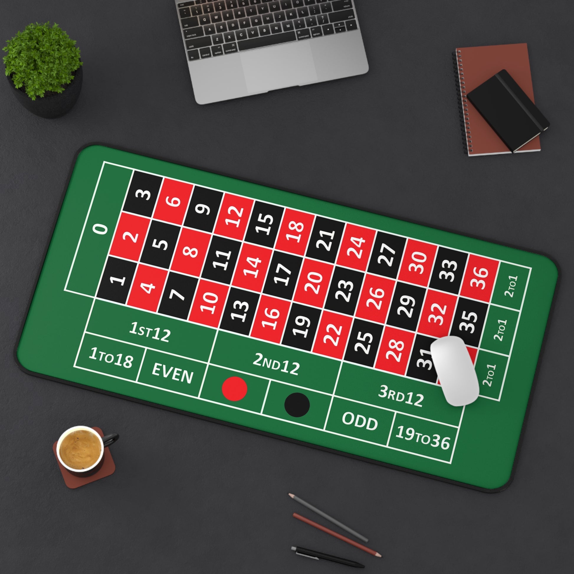 Roulette Desk Mat - Casino Themed Gaming Accessory