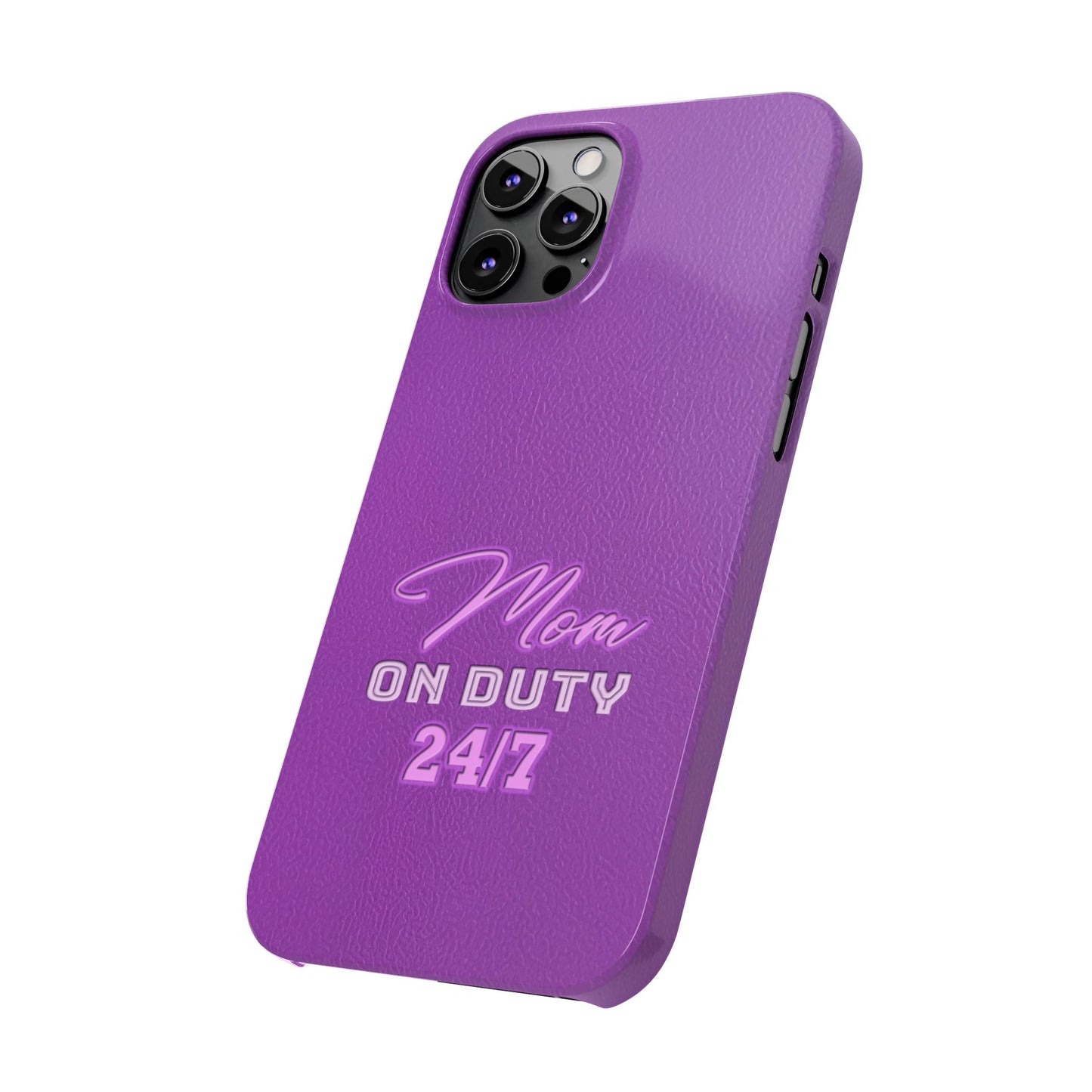 Mom On Duty Slim Case, Purple Case for Mothers