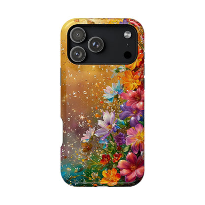 Vibrant Floral Magnetic Phone Case, Artistic Phone Cover