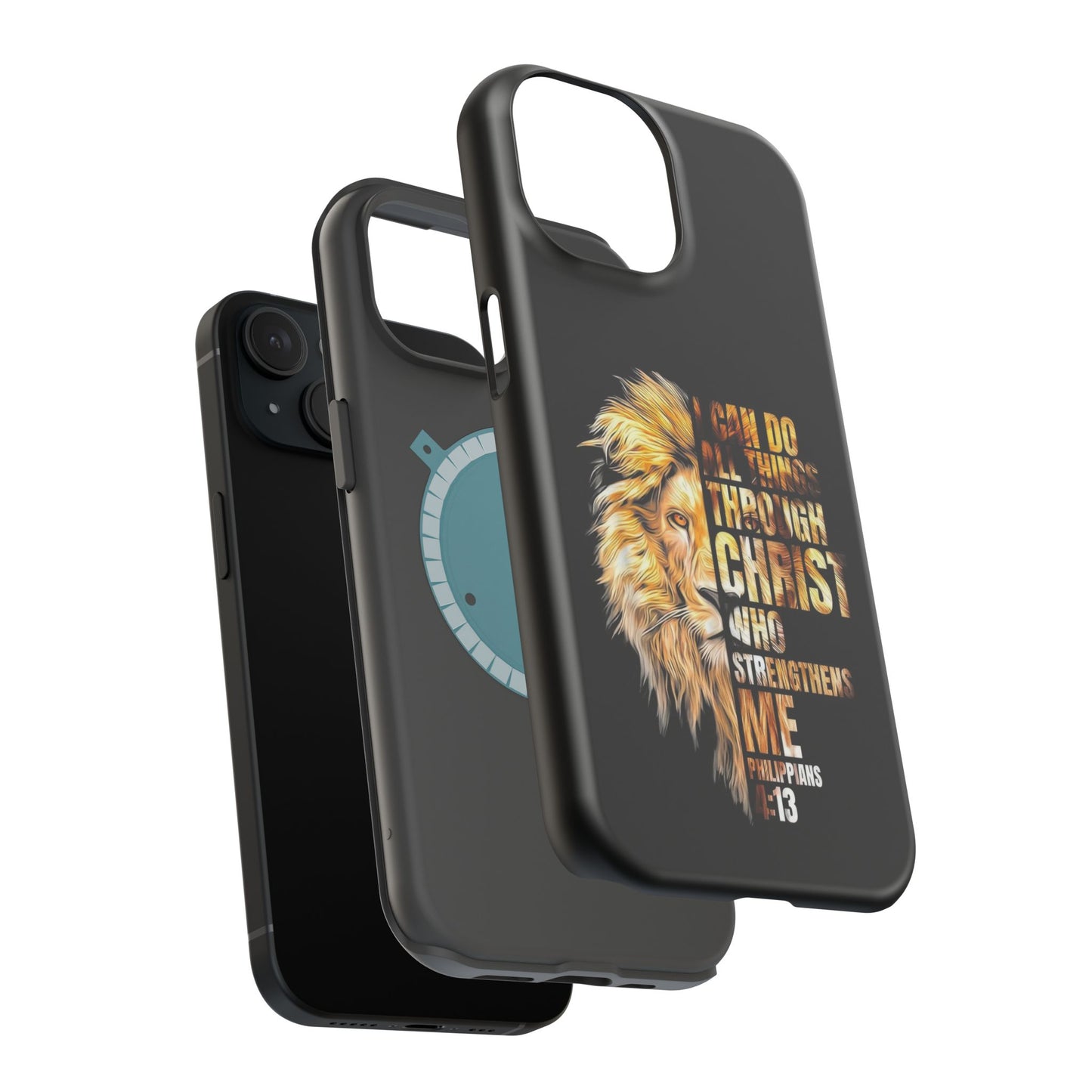 Inspirational Lion Magnetic iPhone Case, Strength & Faith, Christian Accessories