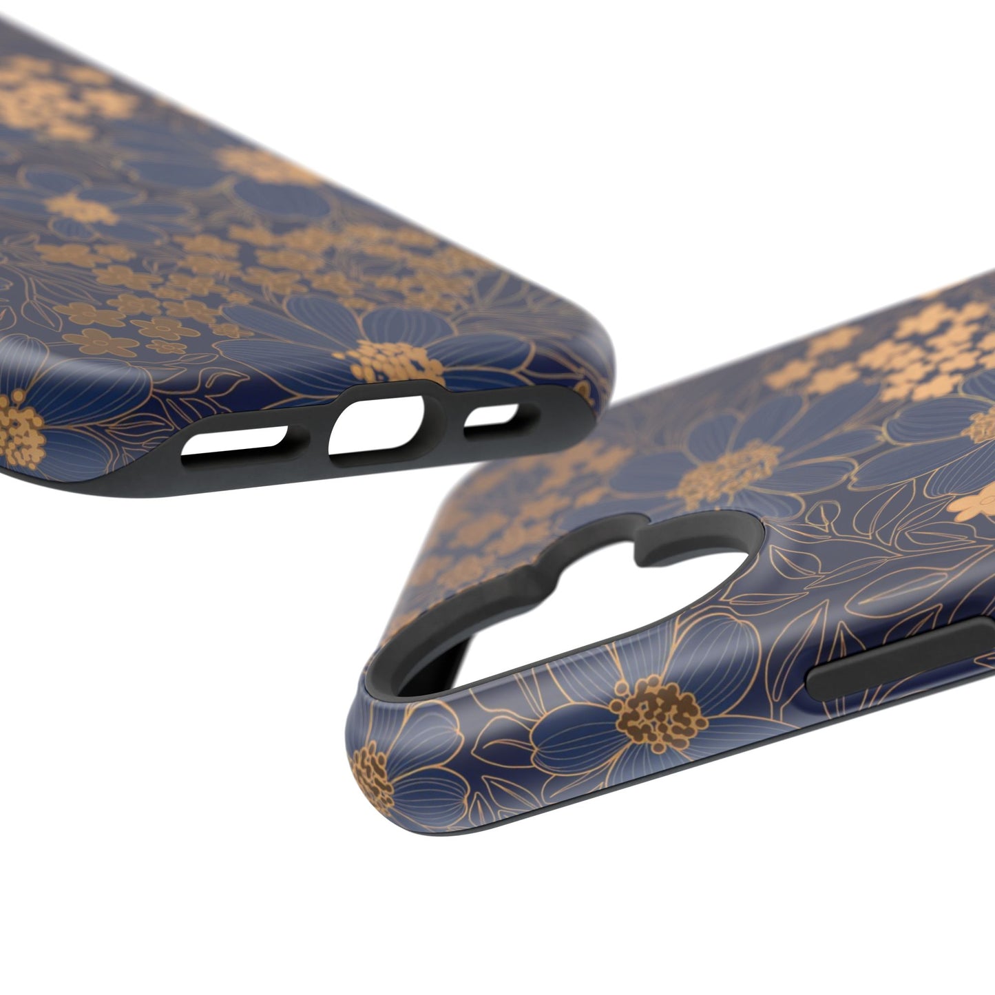 Luxury Serial Magnetic Phone Case, Golden Floral