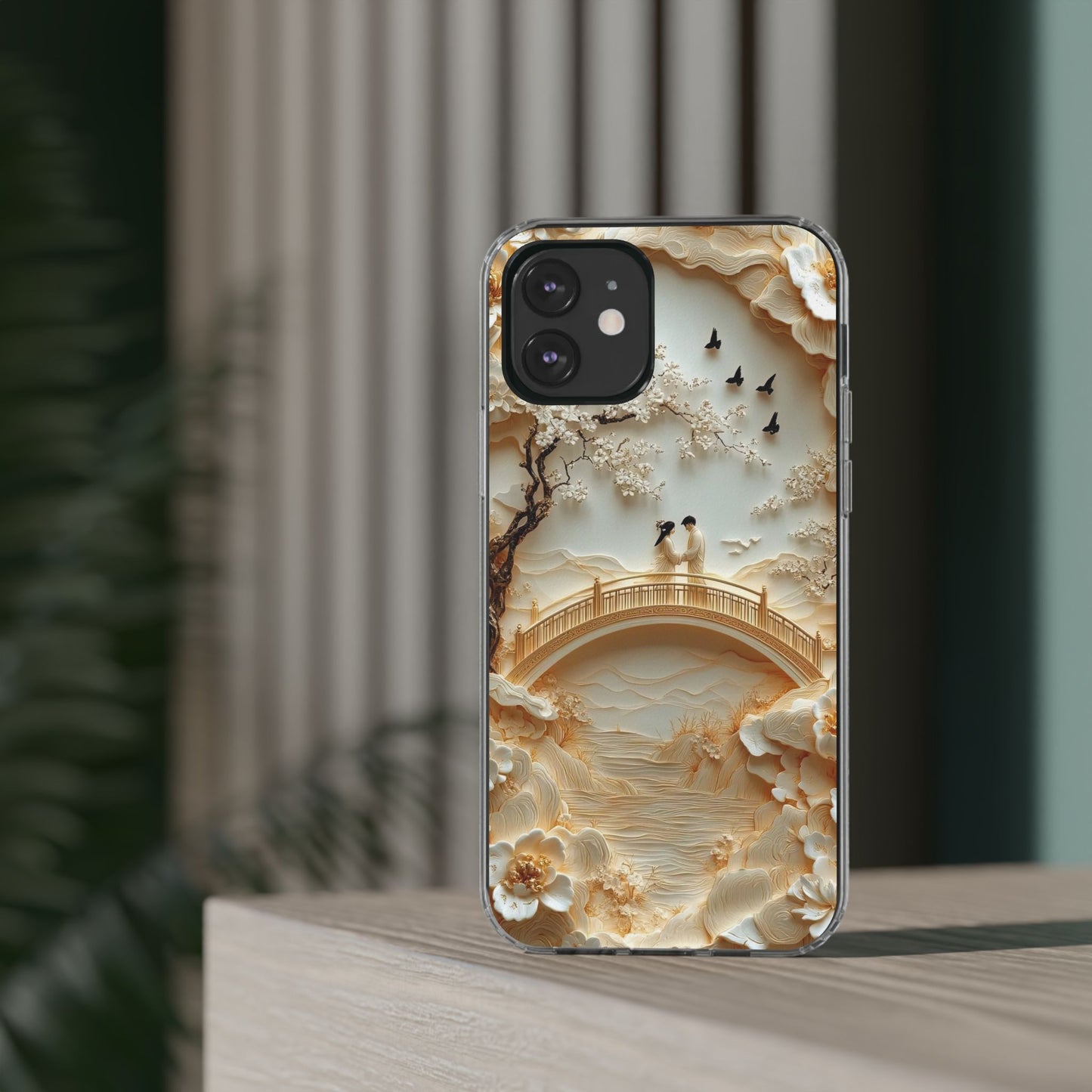 Romantic Couple 3D Effect Clear Cases,  Artistic Protective Cover