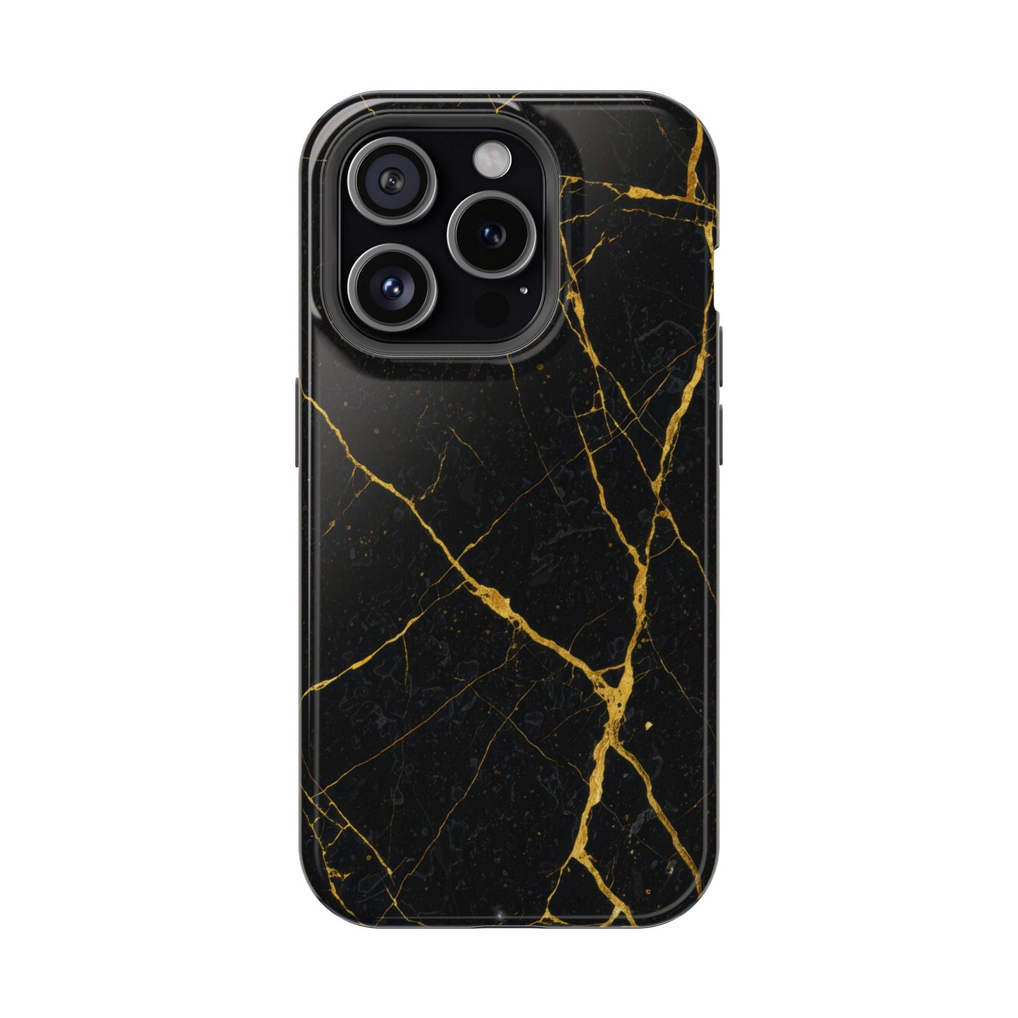 Black Marble with Gold Veins Impact-Resistant iPhone