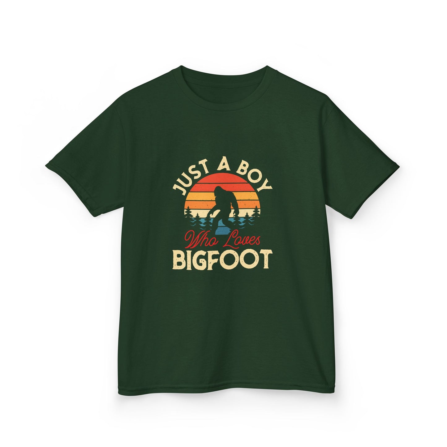 Kids Bigfoot Lover Tee - Just a Boy Who Loves Adventure