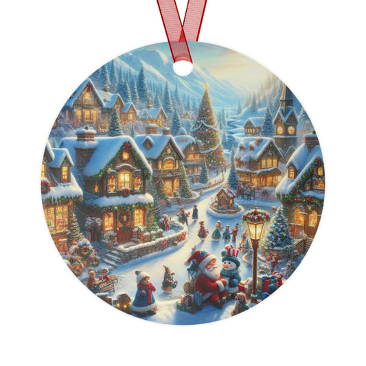 Glistening Winter Wonderland Metal Ornaments, 2-Side Print