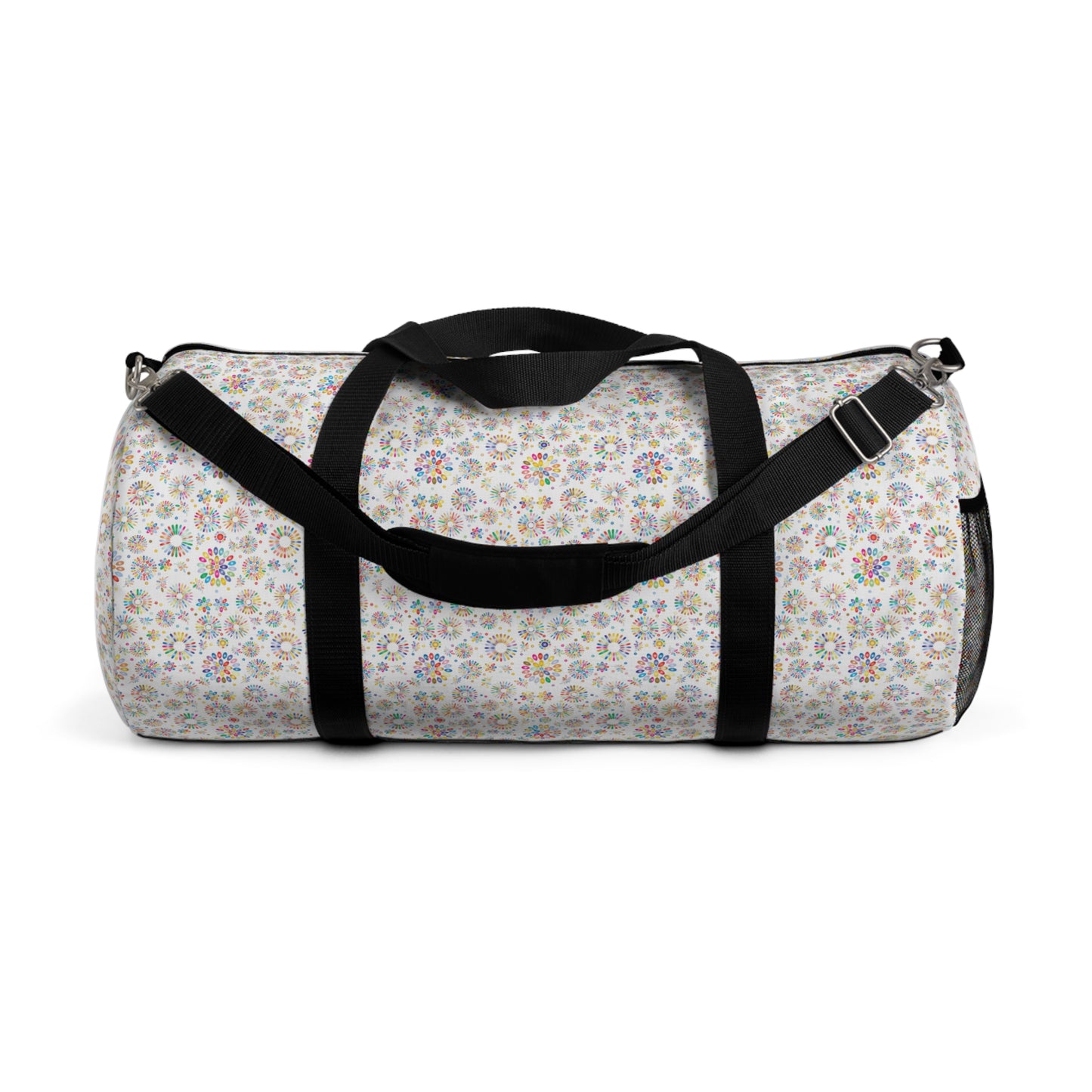 Vibrant Vibes: Happy Color Duffel Bag / White