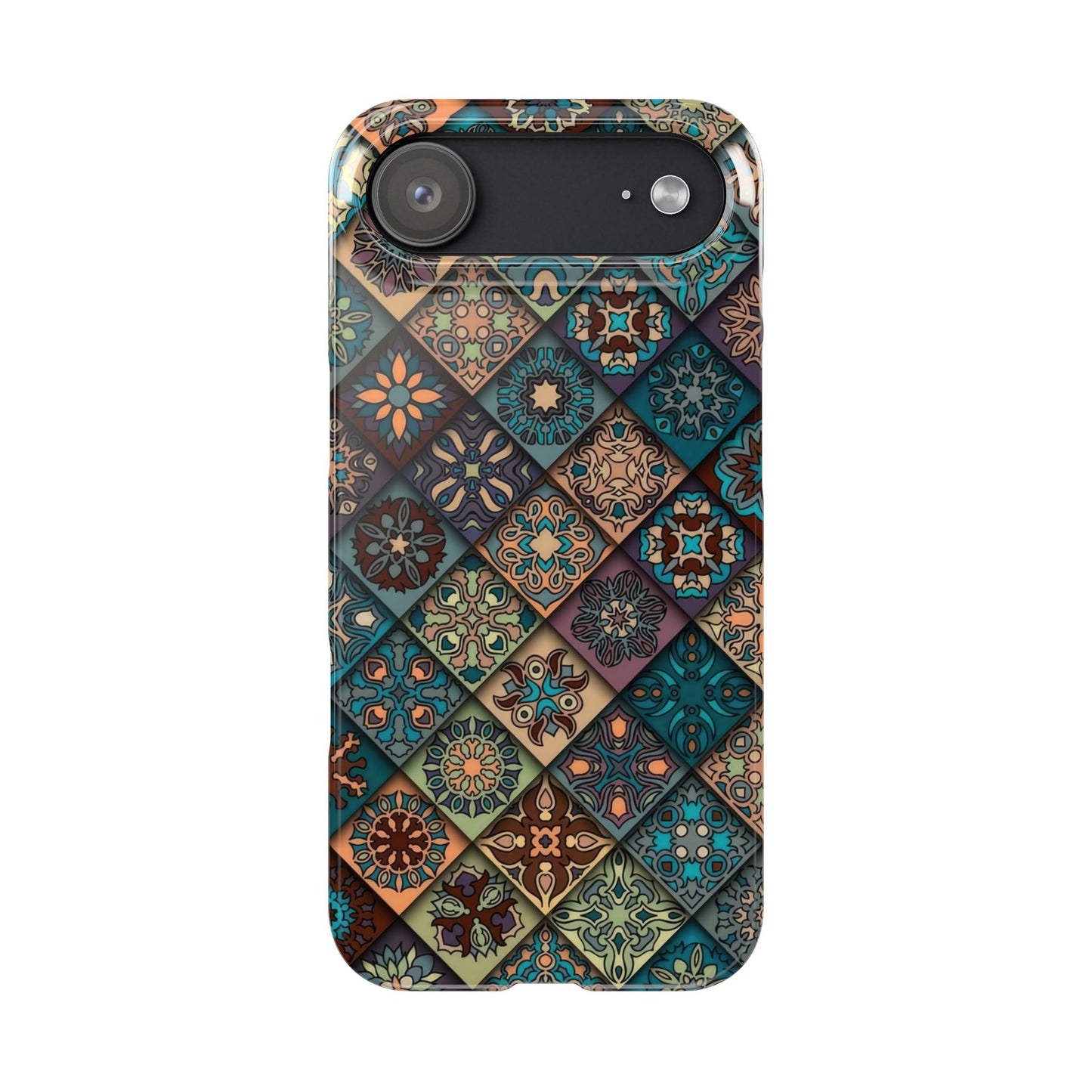 Aztec Geometric Slim Cases, Boho Blue