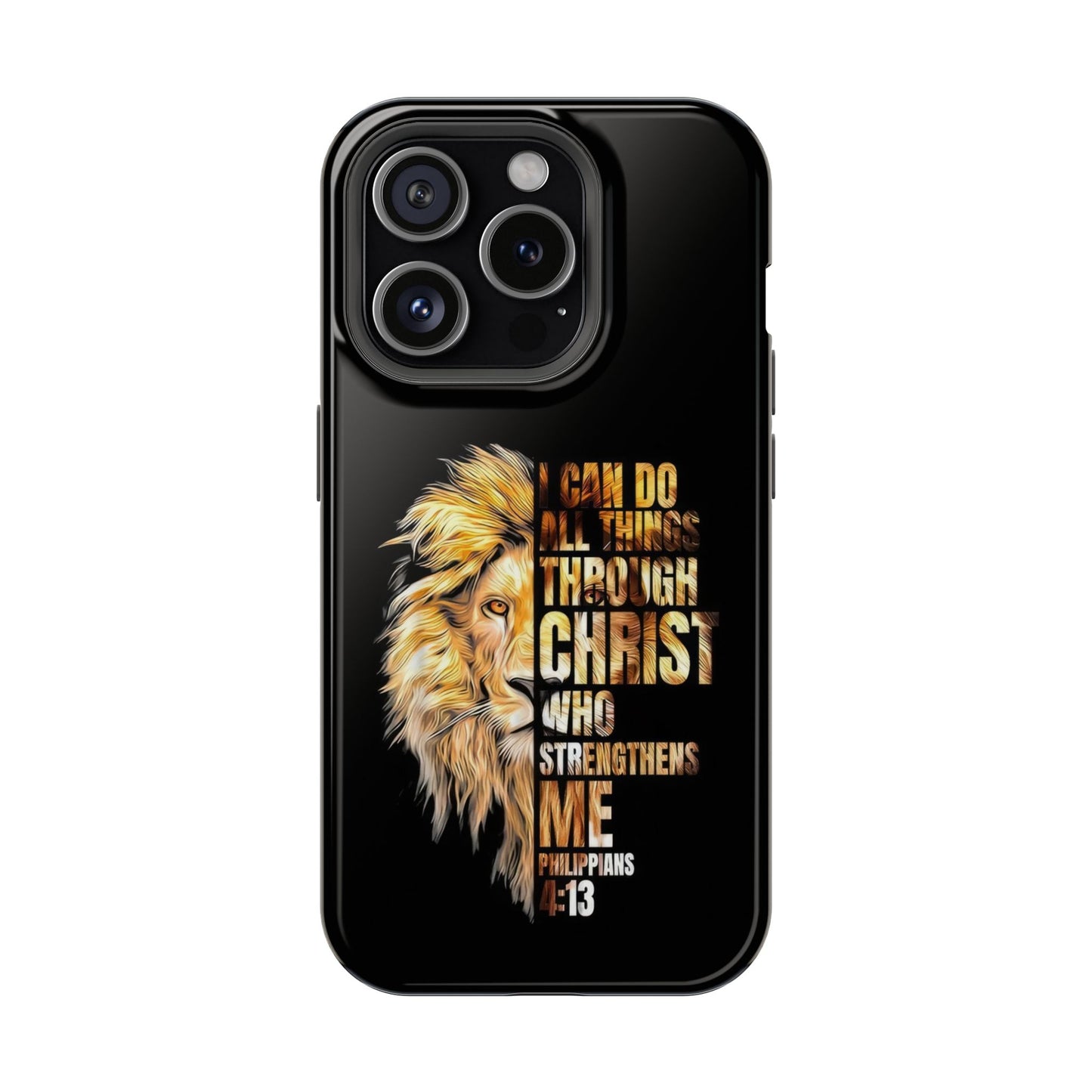 Inspirational Lion Magnetic iPhone Case, Strength & Faith, Christian Accessories