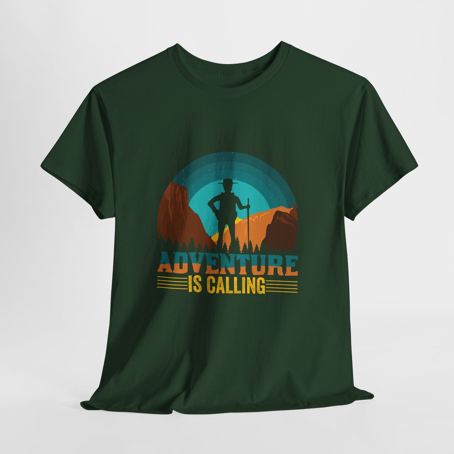 Adventure Is Calling Unisex Heavy Cotton Tee - Perfect for Outdoorsy Souls