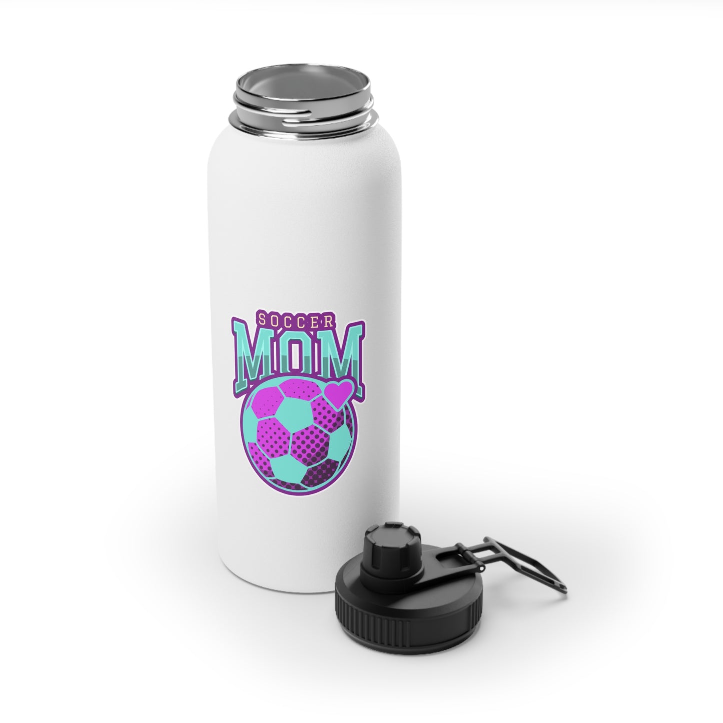 Soccer Mom Stainless Steel Water Bottle, Sports Lid