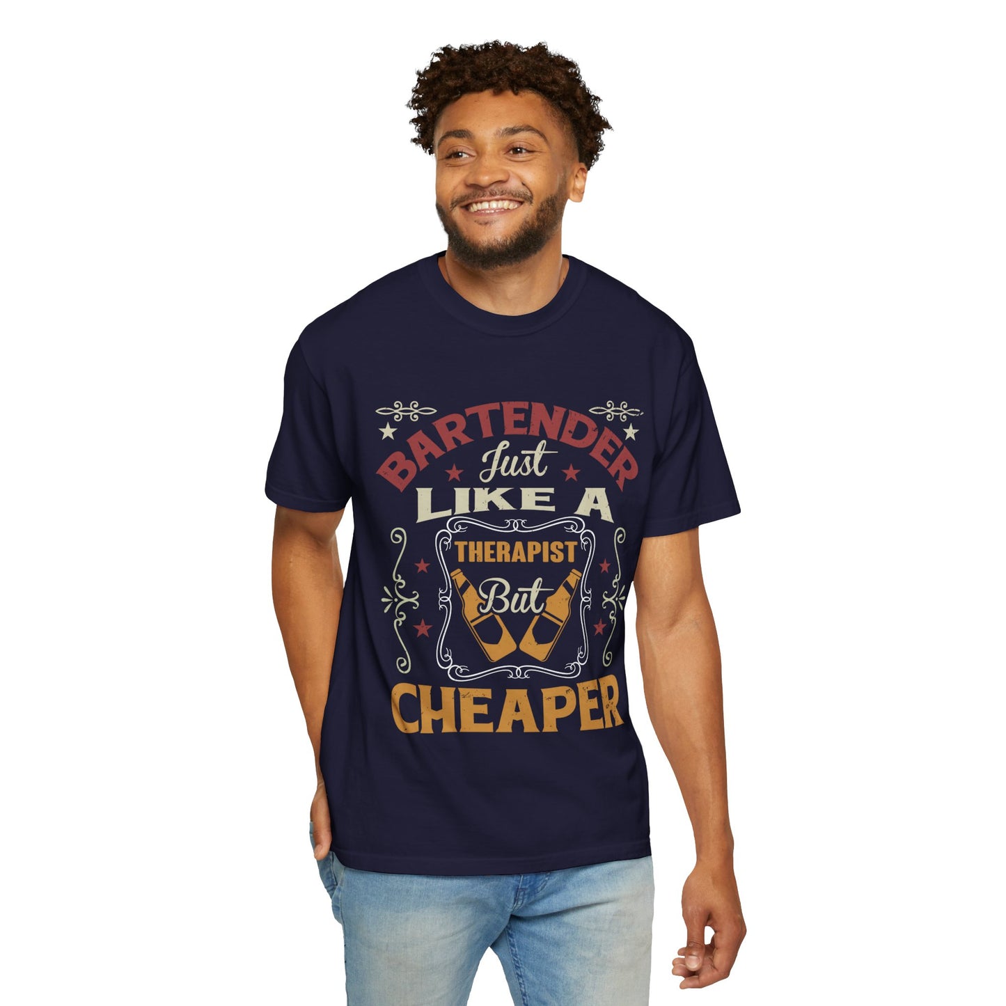 Bartender T-Shirt - Just Like a Therapist, Funny Unisex Tee