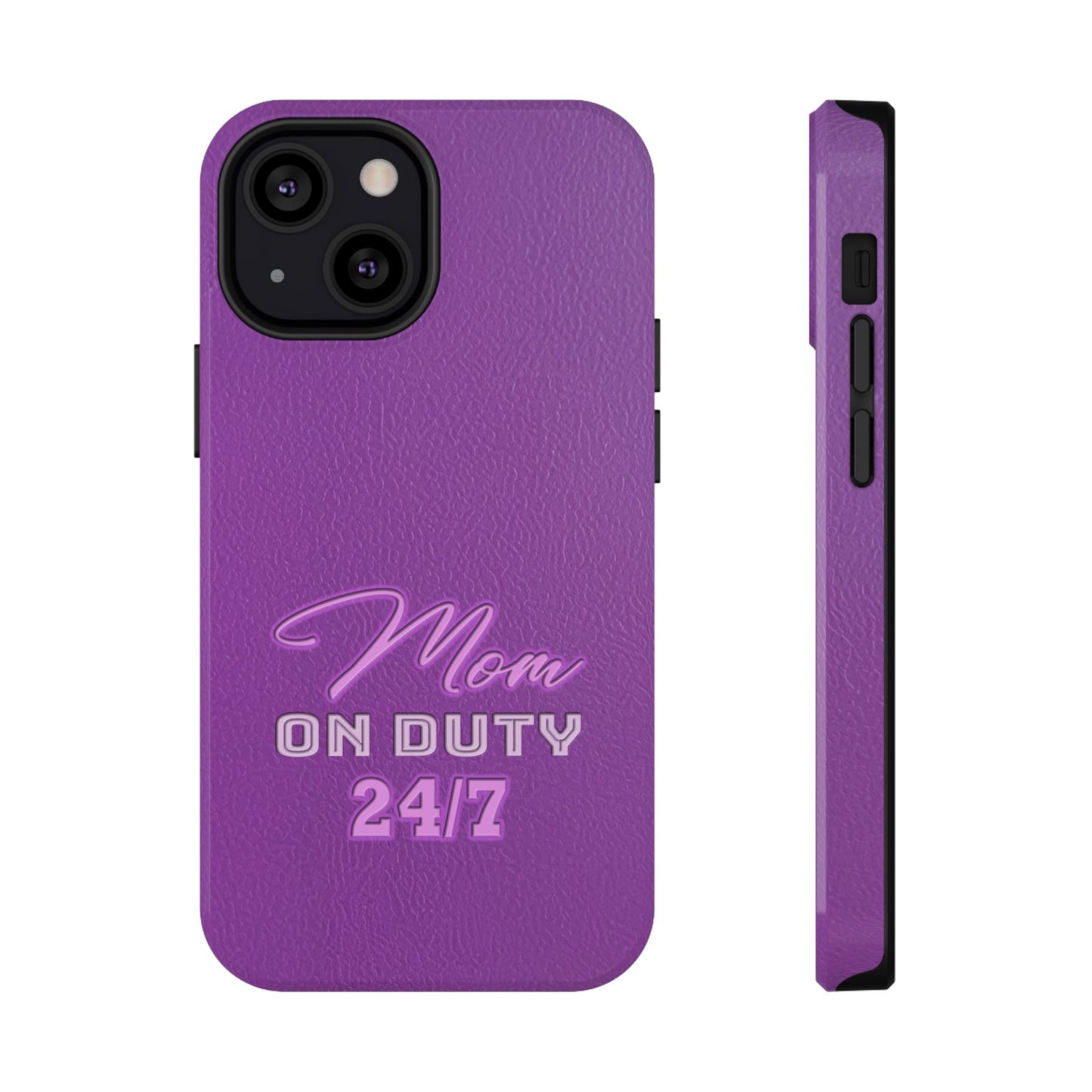 Mom On Duty Impact-Resistant Case, Purple Case for Mothers