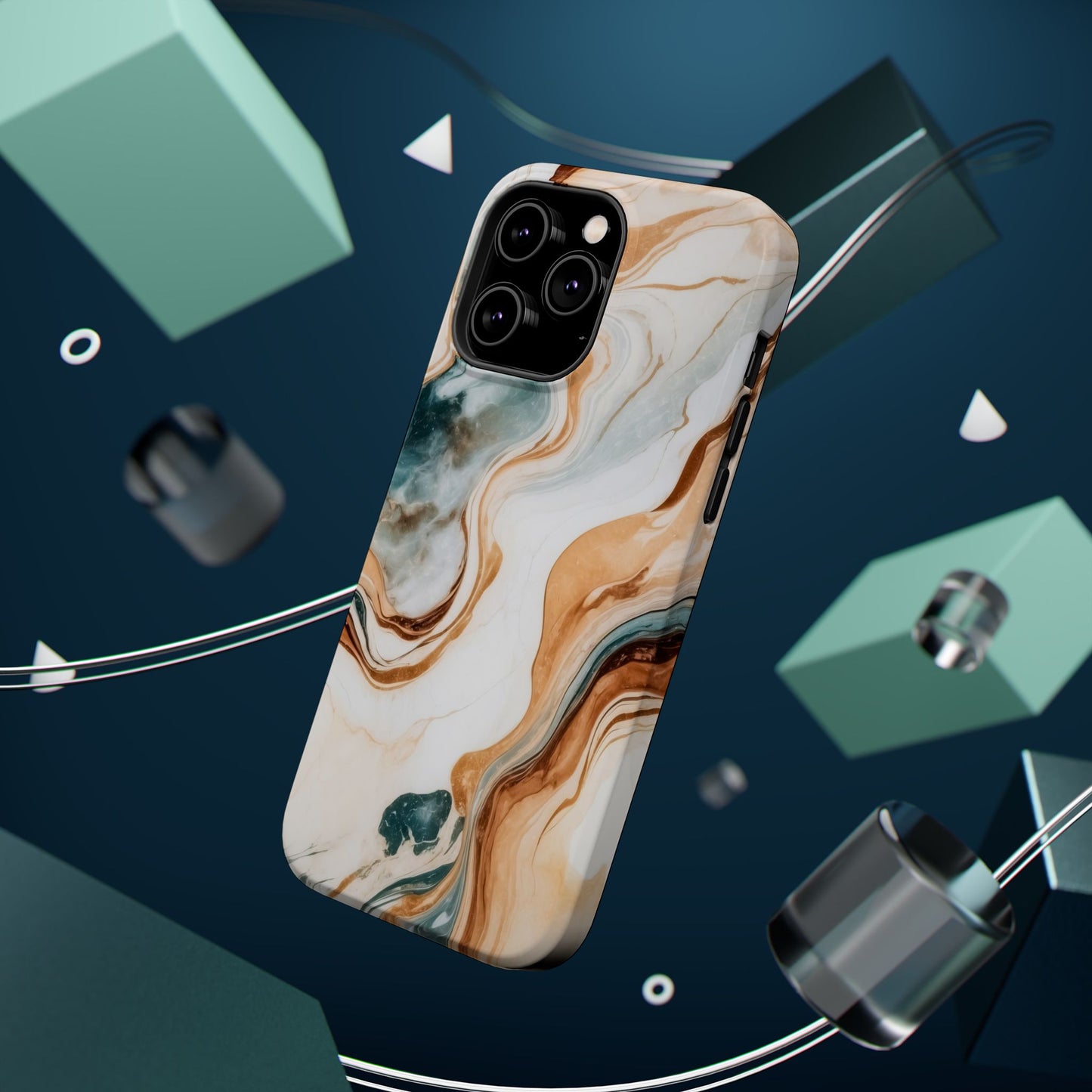 Stylish Magnetic Phone Cases, Abstract Marble Design for Everyday Use