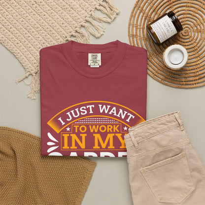 Garden Lover's Unisex T-Shirt - "I Just Want to Work in My Garden and Hang Out with My Dog"