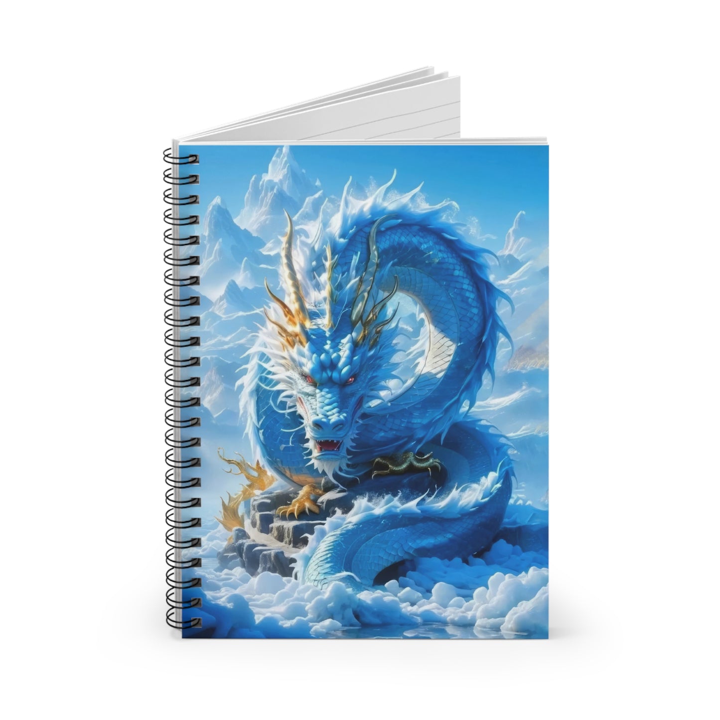 Majestic Dragon Spiral Notebook 6” x 8” – Ruled Journal, Fantasy Design, Art Notebook, Back to School Supplies