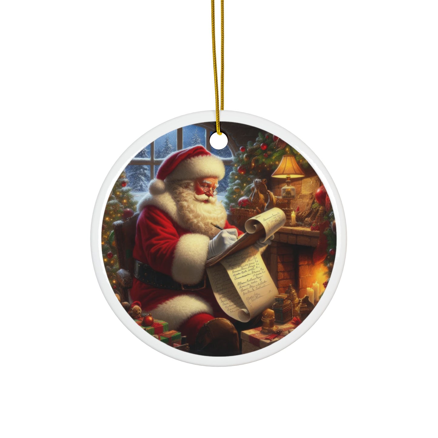 The Naughty or Nice Review Christmas Ceramic Ornaments, 2-Side Print, (1pc, 3pcs, 5pcs, 10pcs)