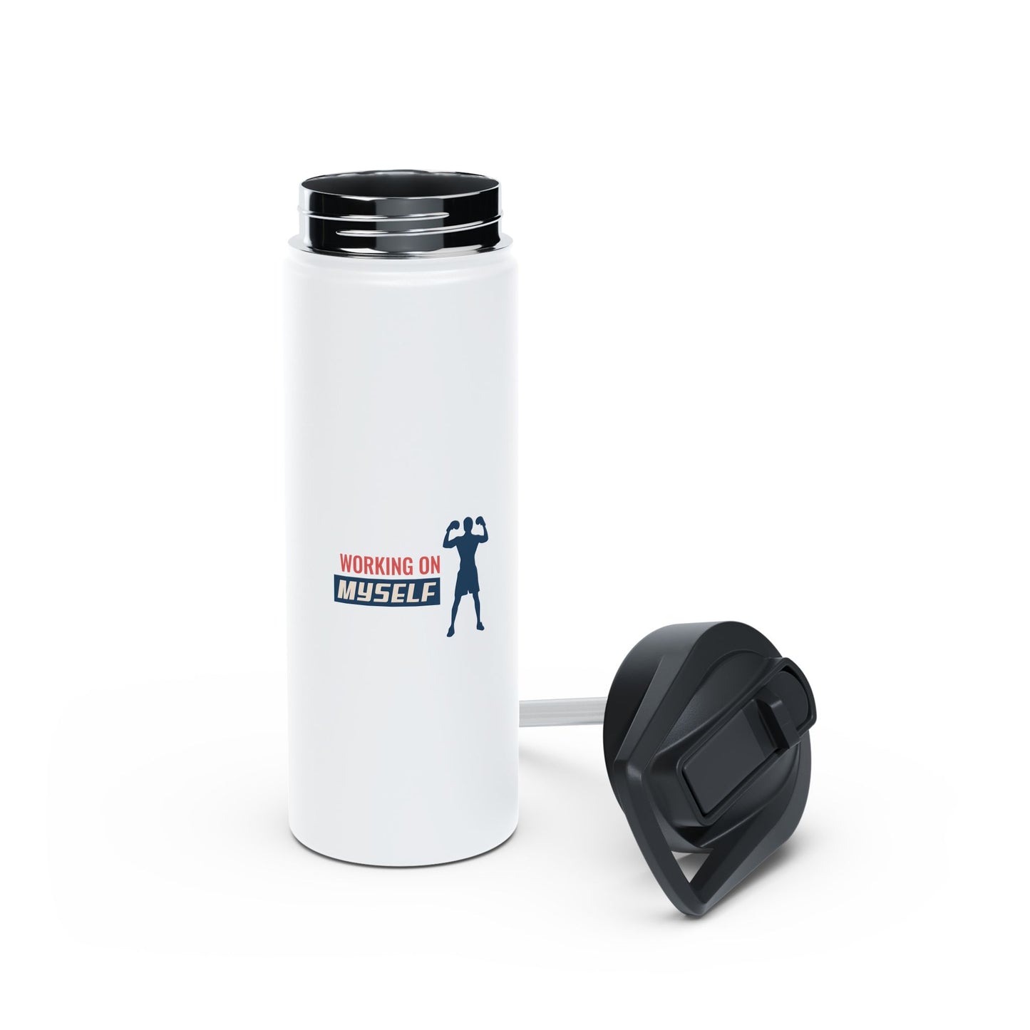 Working On Myself Stainless Steel Water Bottle, Standard Lid