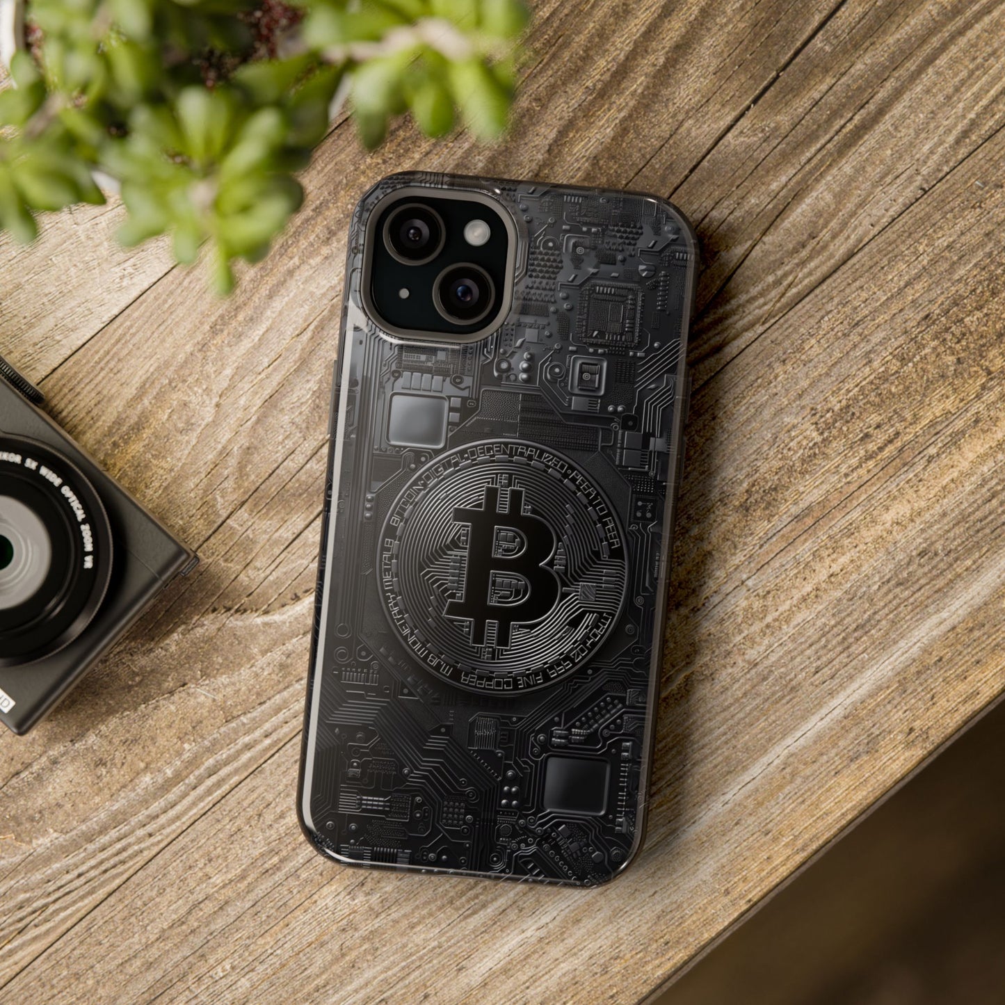 Black Bitcoin Magnetic iPhone Cases - Ideal for Tech Enthusiasts