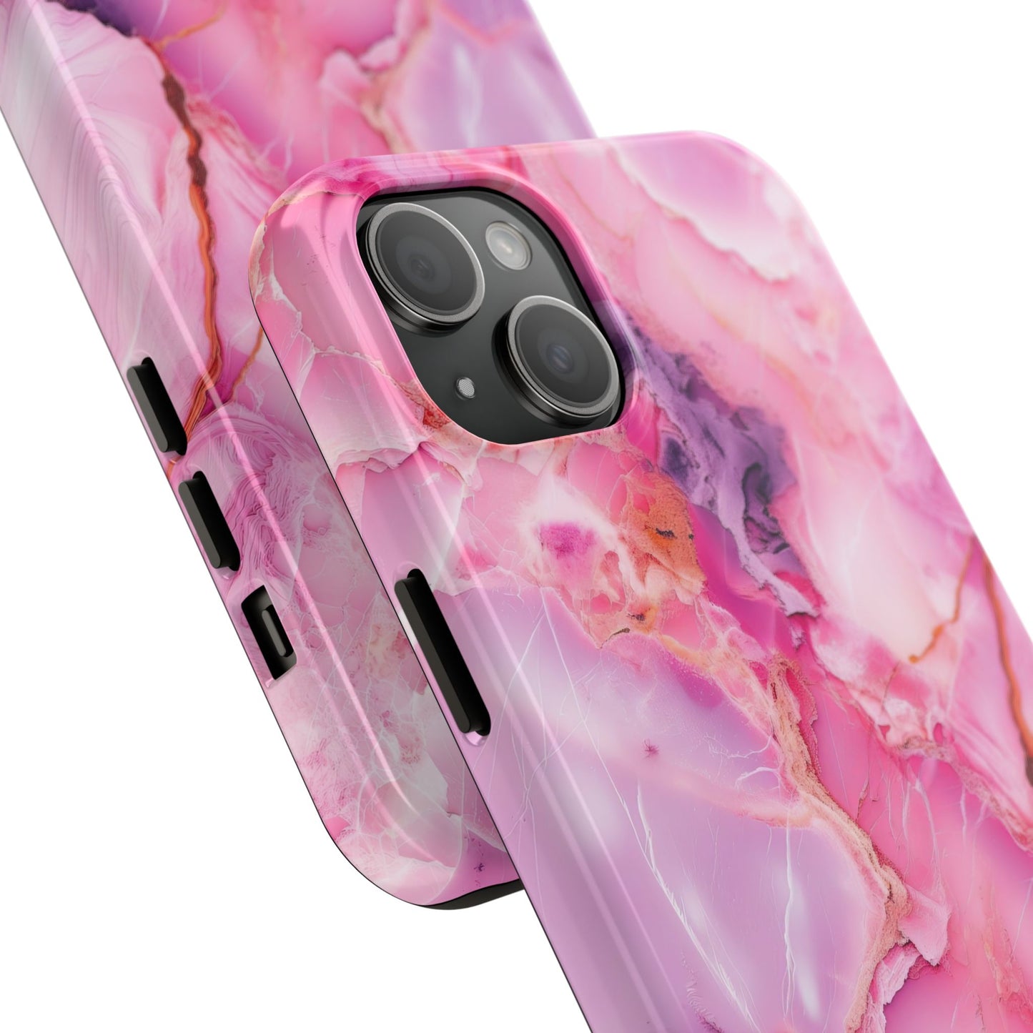 Pink Marble Tough Cases for iPhone, Stylish Protective Covers