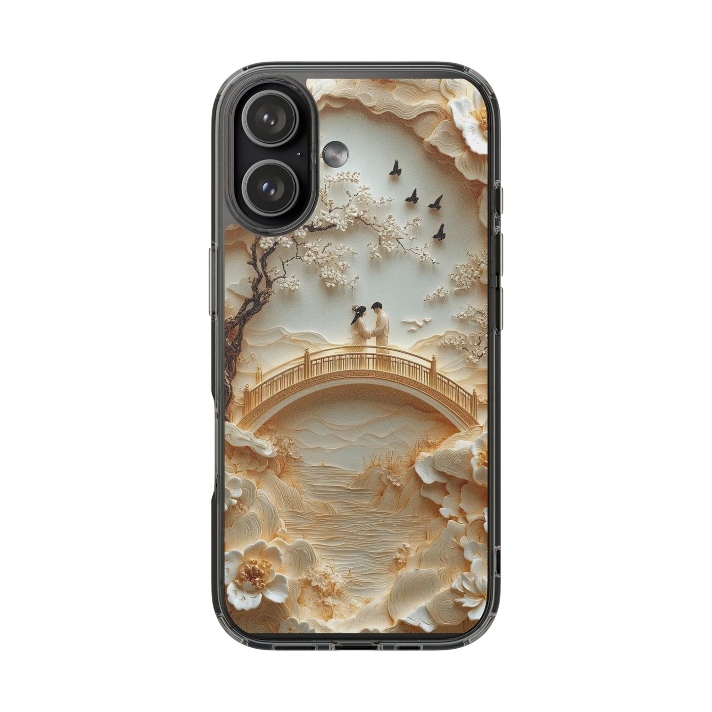 Romantic Couple 3D Effect Clear Cases,  Artistic Protective Cover