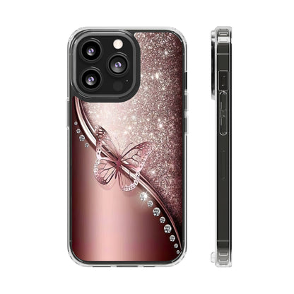 Elegant Butterfly Clear Case, Stylish Transparent Protective Cover for Women