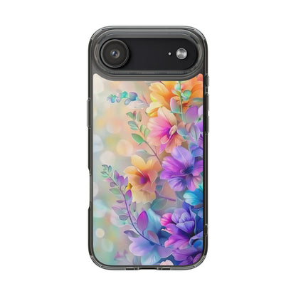 Floral Clear Phone Case -  Colorful Spring Design