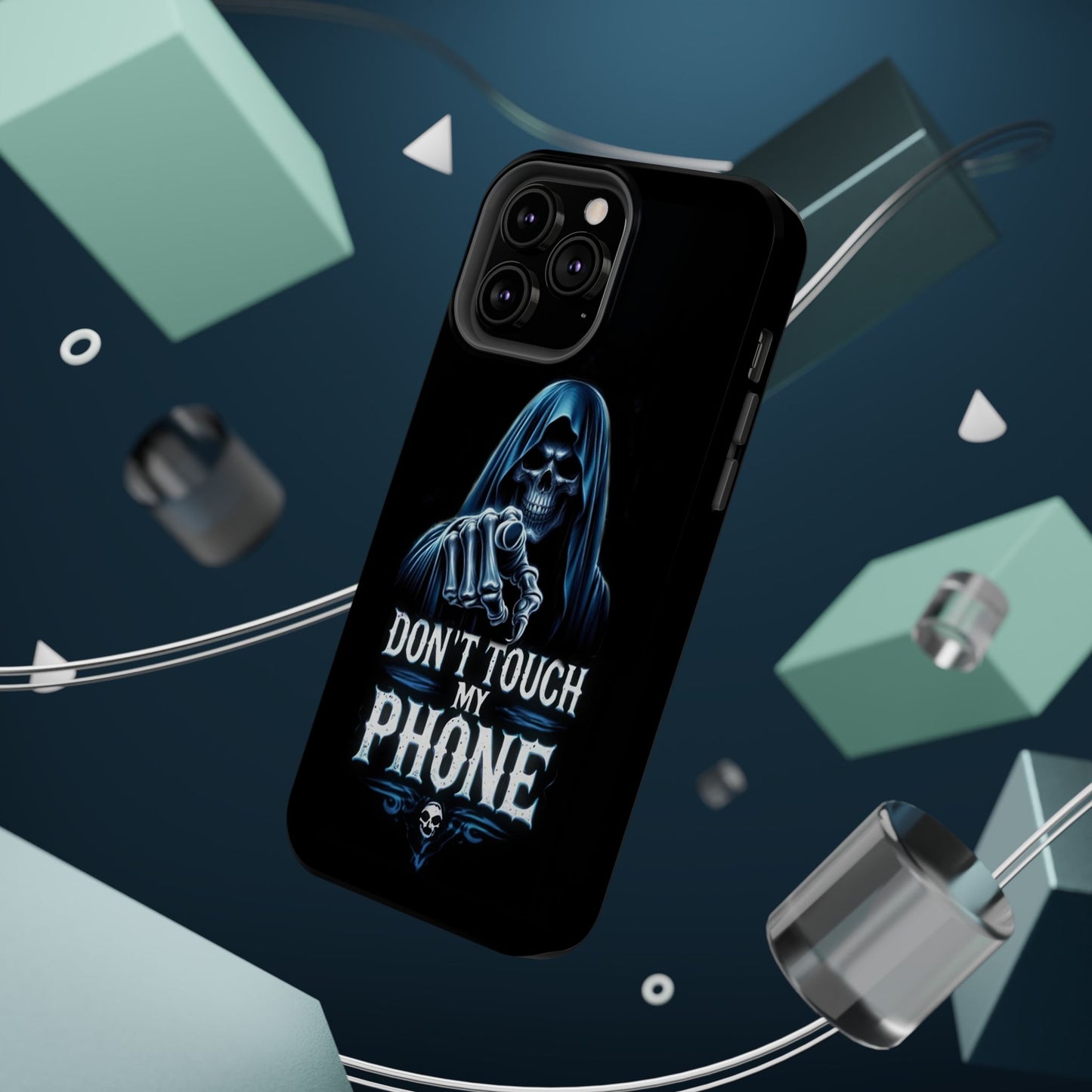 Gothic Magnetic iPhone Case: Don't Touch My Phone