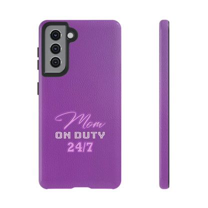 Mom On Duty Impact-Resistant Case, Purple Case for Mothers