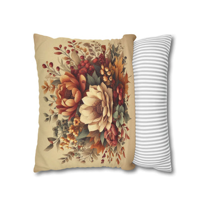 Autumn Bouquet Spun Polyester Square Pillowcase