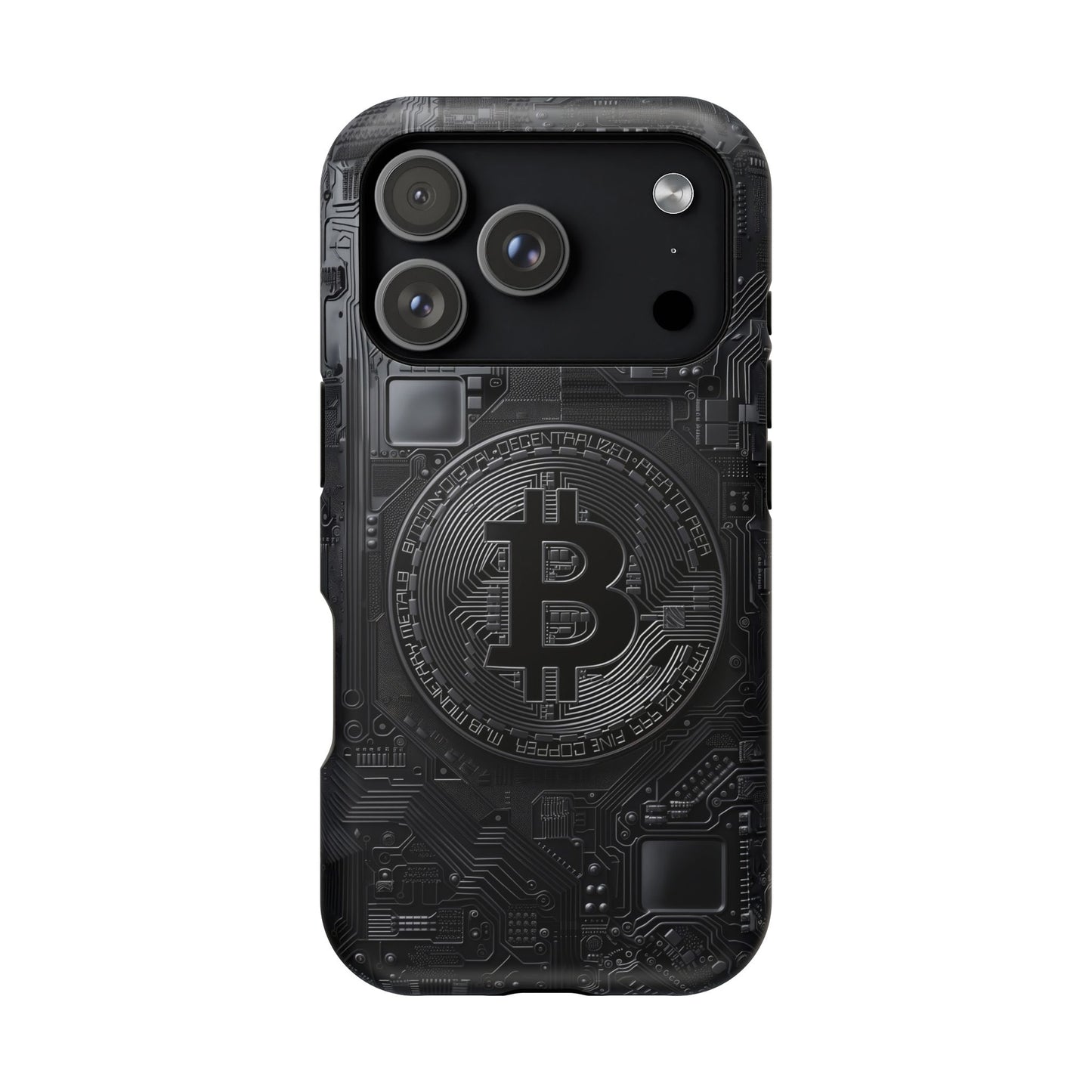 Black Bitcoin Magnetic iPhone Cases - Ideal for Tech Enthusiasts