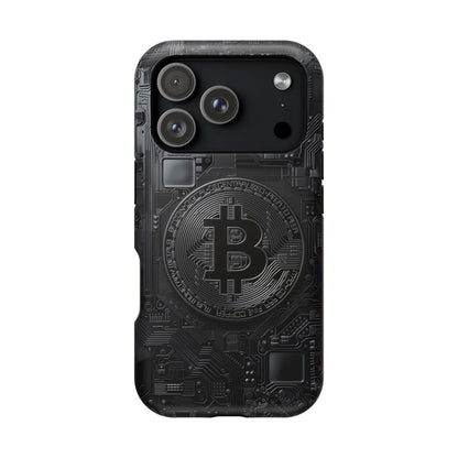 Black Bitcoin Magnetic iPhone Cases - Ideal for Tech Enthusiasts