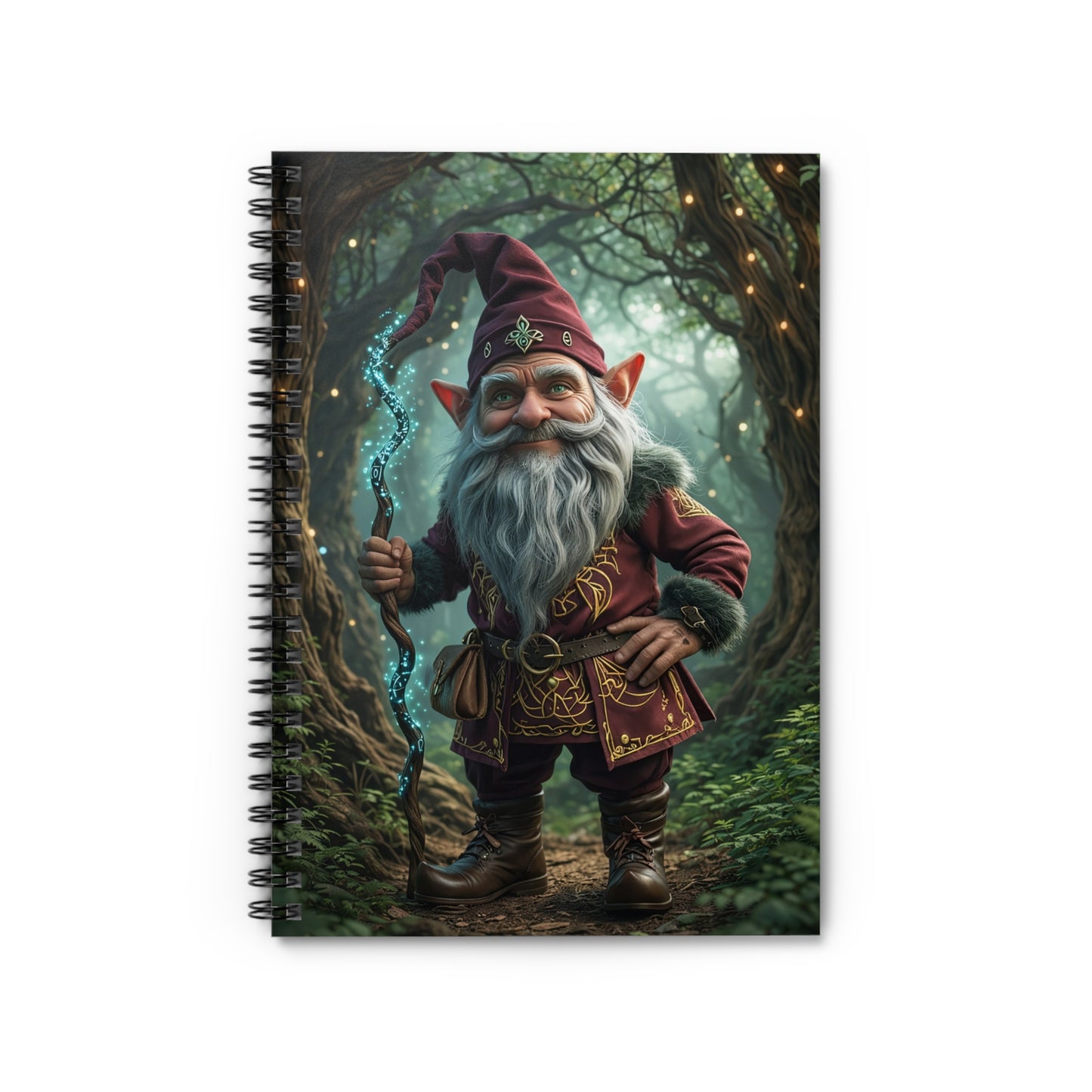 Gnome Forest Fantasy Notebook, Ruled Adventure Notebook